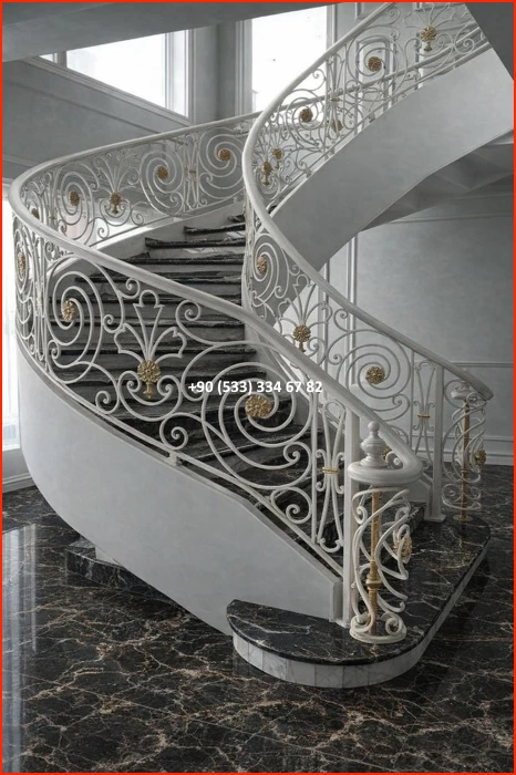 MERDİVEN KORKULUKLARI- MERDİVEN KORKULUK TASARIMI- FERFORJE MERDİVEN KORKULUK MODELLERİ met8503