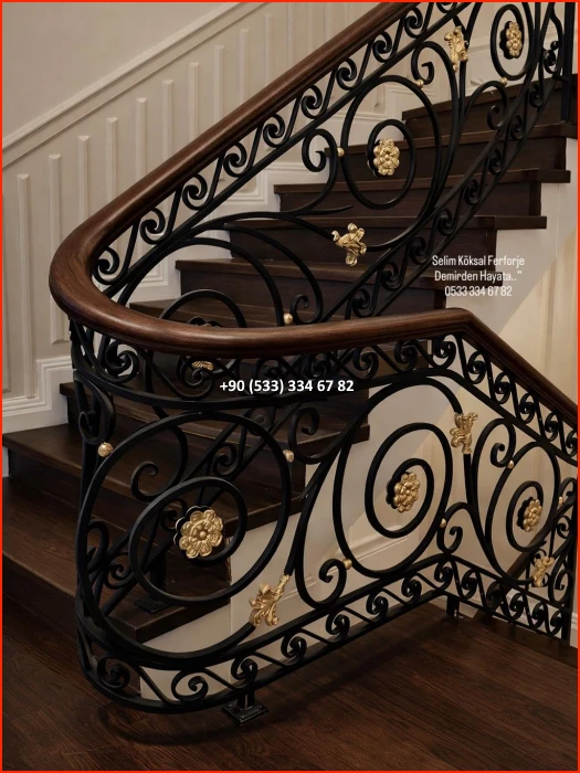 MERDİVEN KORKULUKLARI- MERDİVEN KORKULUK TASARIMI- FERFORJE MERDİVEN KORKULUK MODELLERİ met8525